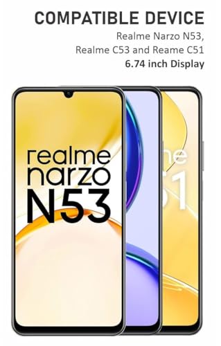 Image of HD Tempered Glass Screen Protector Compatible For Realme Narzo N53, Narzo C53 With Edge To Edge Coverage And Easy Installation Kit