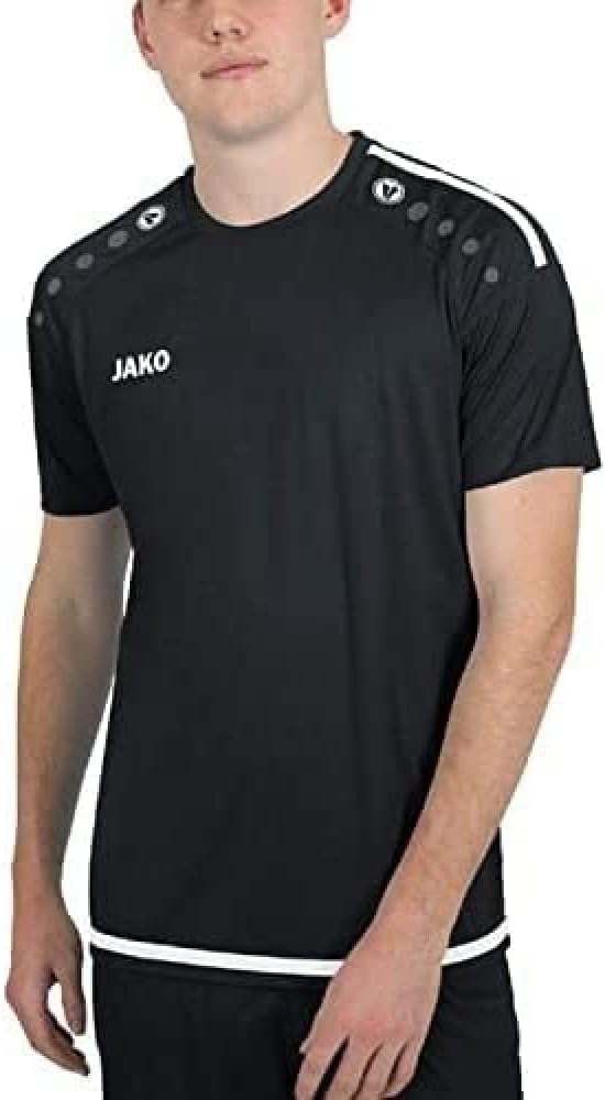 JAKO Maglia Striker KA Unisex – Nero/Bianco – 100% Poliestere – Inserti A Contrasto – Taglia 152 (Produttore: XL)