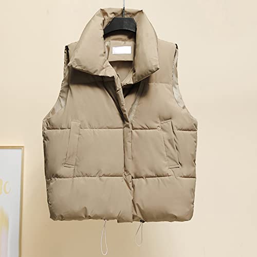 Chaleco con capucha mujer cremallera chaqueta sin mangas suelta diseño sólido 2