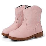MEJORMEN Baby Cowboy Cowgirl Boots for Infant Toddler Boys Girls Western Round Toe Boots Riding Mid Calf Boot All Seasons