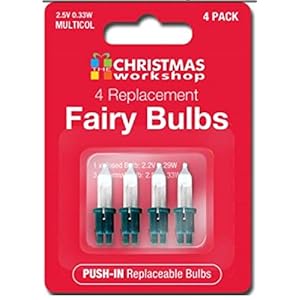 Pack of 4 replacement Fairy Light bulbs – Clear push in.