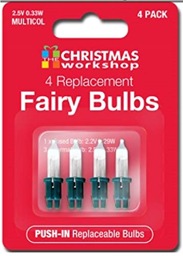 Pack of 4 replacement Fairy Light bulbs - Clear push in.