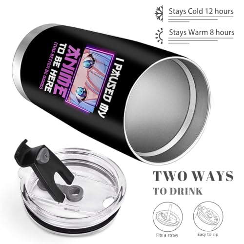 Image of Anime Lover Stainless Steel Tumbler 20oz - Gifts for Girls, Women, Japanese Merch, Birthday Kawaii Present for Anime Fans