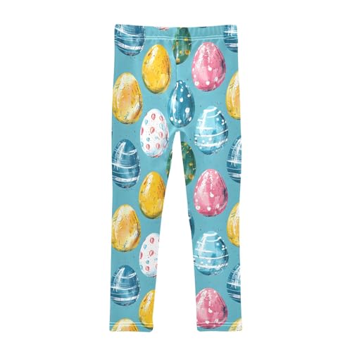 Watercolor Egg Painting Girls Leggings Athletic Pants Tights Stretch Bottom2