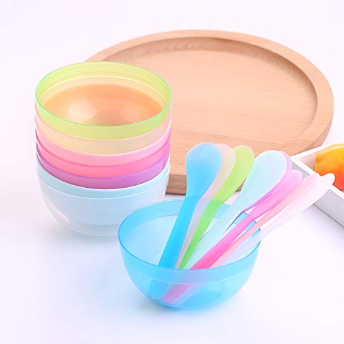 80 Pcs 5 Inch Plastic Cosmetic Spatulas, Disposable Makeup Tools Spoon for Mixing and Sampling, Color Random