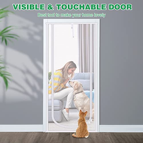 Reinforced Cat Screen Door, 32”X82” Heavy Duty Pets Proof Screen Door with Bilateral Zipper, Prevent Dogs Cats Running Out from Home, Bedroom, Living Room, Kitchen Patio Door by MYPIN - Image 2