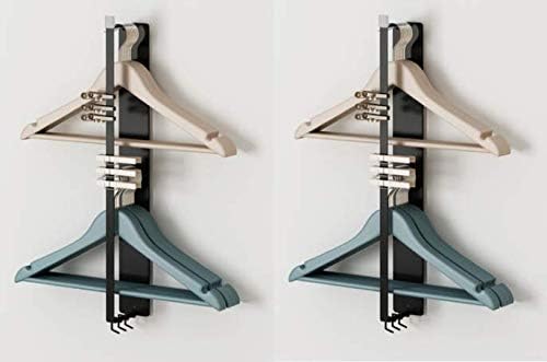 Laundry Mess Killer l Laundry Room Magnetic Clothing Hanger Organizer | Optimize Your Home Storage l Sort Laundry System l For Drawers, Dresser, Shelves, Suitcase, Wardrobe, Cabinets - Pack of 2 BLACK