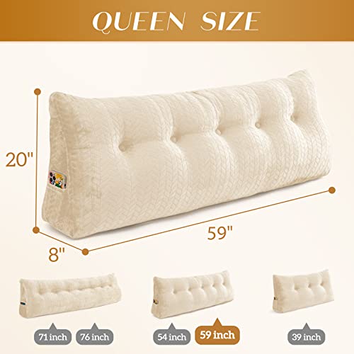 Territrophy Triangular Wedge Headboard Pillow Large Bolster Bed Rest Reading Pillow Backrest Positioning Support Bolster Cushion With Removable Cover #TOP1