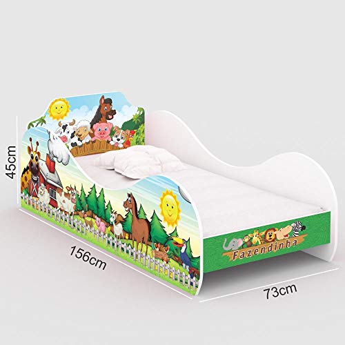 Mini Cama Infantil com Colchão D20 - Fazendinha - Rpm Móveis