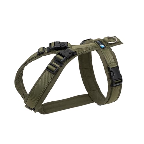 Anny-X Brustgeschirr Open Fun | Hundegeschirr für Sensible Hunde | Farbe Oliv-Oliv | Gr. L (Brustumfang 70-86cm)