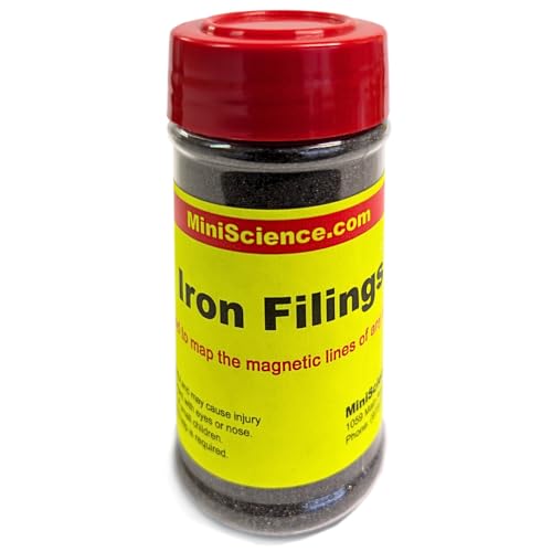 12 oz Fine Iron Filings Shaker – Magnetic Iron Powder for STEM Projects, 3D Magnetic Field Experiments, Education, and Science Experiments