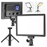 NEEWER 9インチLEDビデオライト ミニ三脚スタンド付き カメラライト 撮影照明用ライト 自撮り女優ライト パネルライト 明るさ調光可能 3200K~5600K CRI95+ 600Lux 4000mAhバッテリー USBタイプCポート付属 生放送/スタジオ/自撮り/動画/商品/ポートレート/TikTok/YouTube撮影用 NL-116AI