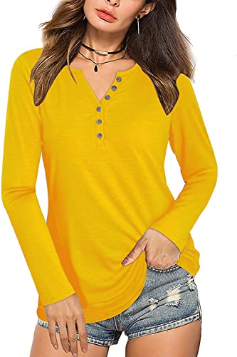 Image of Women's Regular Fit Pure Cotton Top - Elegant V-Neck with Mandarin Collar, Button-Front Design, Full Sleeves, Soft & Breathable Fabric for Stylish Casual Wear