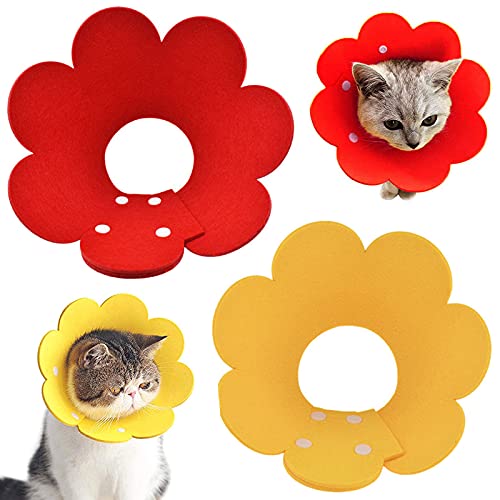 ZRWLZT Collerette de Protection Chat Collier de Récupération de Chat Collier de Cône Anti-Morsure Protection, pour Animaux Après la Récupération de la Chirurgie Ou de La Plaie 2 Pièces Cover