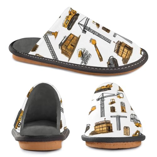 Slippers for Women Construction Equipment Car Pattern Soft Fuzzy Women's Slippers Indoor and Outdoor Shoes2