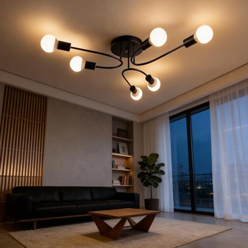 Niuniaj Lámpara de Techo Industrial Vintage