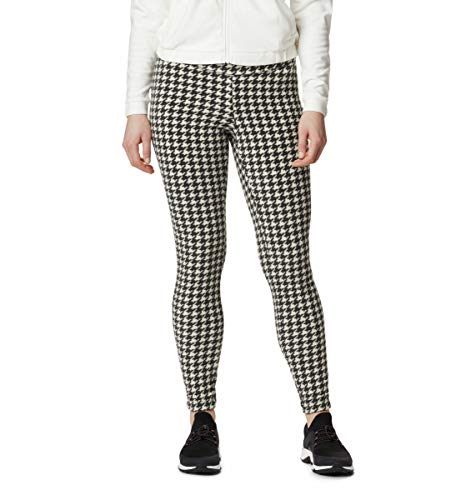 Columbia Women's Glacial Fleece Printed Legging, Chalk Houndstooth, Large