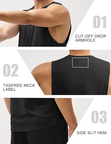 MAGCOMSEN Men's Workout Tank Tops Quick Dry Lightweight Sleeveless Shirts Gym Bodybuilding Muscle Tee Shirt4