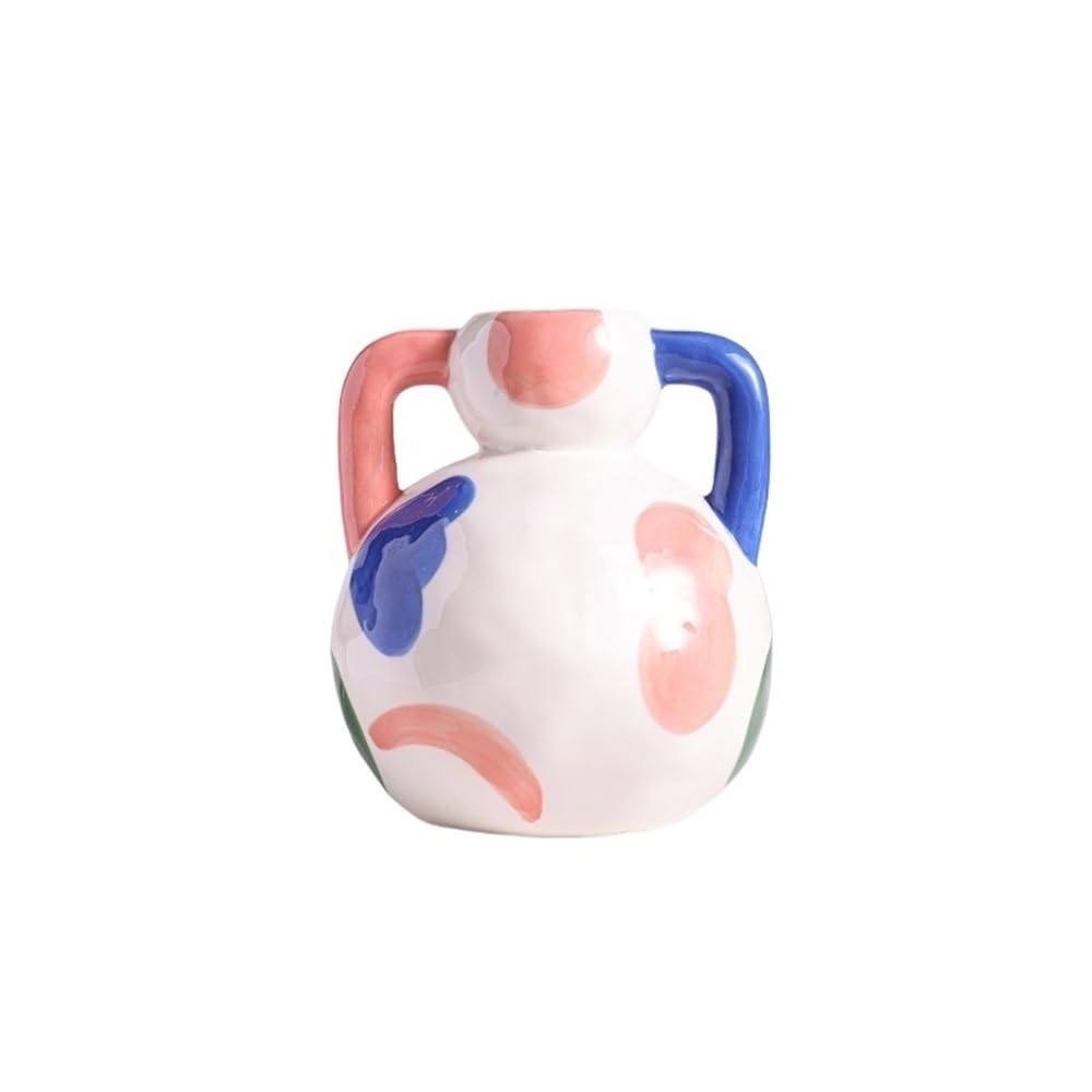 Vase Round Colorful Ceramic Living Room Arrangement Flower