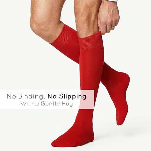 Image of Mysocks Knee High Socks for Women Men Combed Cotton Seamless Toe Tall Long High Socks