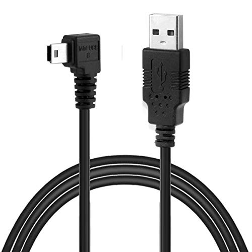 Cable Mini USB B 5 pines macho ángulo izquierdo 90 grados USB 2.0 de 5m 4