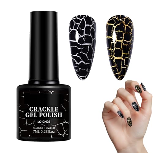 Esmalte De Uñas Craquelado De Secado Rápido Y Alta Pigmentación De 7 Ml, De Larga Duración Y Secado Al Aire, Ideal Para Regalo De Mujer, Vacaciones, Graduación, Citas Y Reuniones.