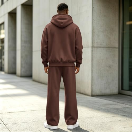 Sweatsuits for Men 2 Piece Set Fleece Zip Up Hoodies Wide Leg Sweatpants - image 3
