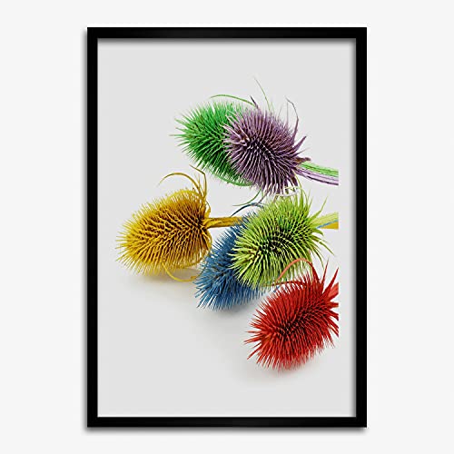 Cadre en bois 50x70 cm Tulup avec peinture moderne chardon haute qualité