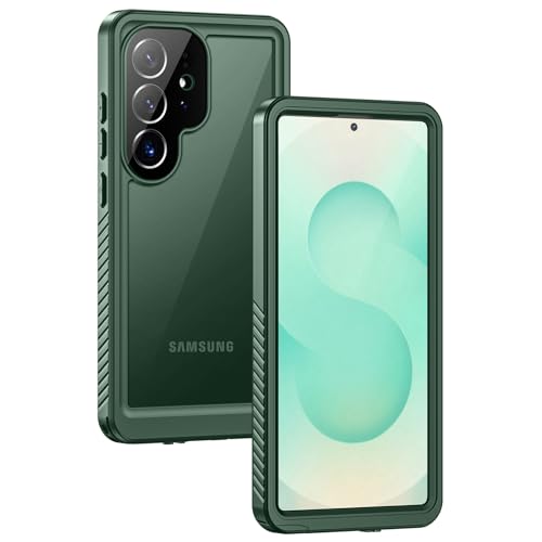 Image of Lanhiem for Samsung Galaxy S25 Ultra Case, IP68 Waterproof Dustproof, Built-in Screen Protector, Rugged Full Body Shockproof Protective Cover for Galaxy S25 Ultra 5G 6.9 Inch, Green