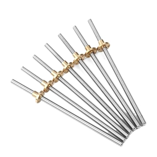 Metal Ball Screw nut end Processing 100-600mm 3D Printer Parts T8 Lead Screw Left Thread Lead Screw 8mm Trapezoidal Lead Screw Nut Lead Screw Parts(350mm)