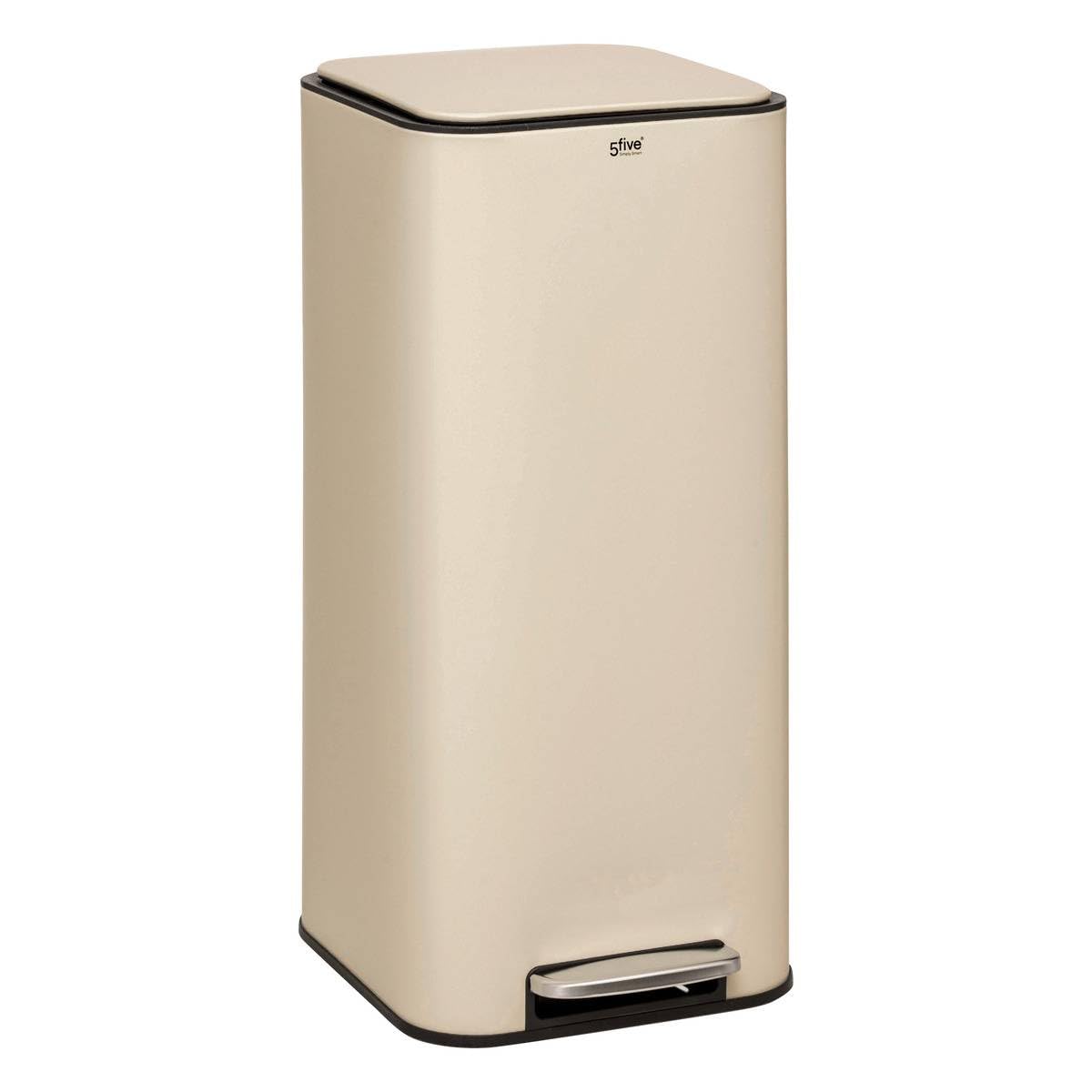 5five - cubo de basura metálico "​delta" beige 30l