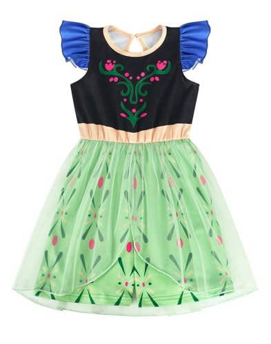 COTRIO - COTRIO Girls Princess Jumpsuit Toddler Romper with Tulle Skirt Overlay Kid Birthday Outfit One-piece Ruffle Sleeve Tutu Skirt Jumpsuit Size 3t-4t (Black Green) - Best Deal on Amazon