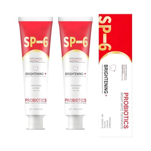 2PCS SP-6 Probiotic Whitening Pasta Dentífrica para Blanquear los Dientes y Aliento Fresco,Teeth Whitening Foam Toothpaste, Previene las Caries, Fortalece el Esmalte Dental, Blanquea los Dientes