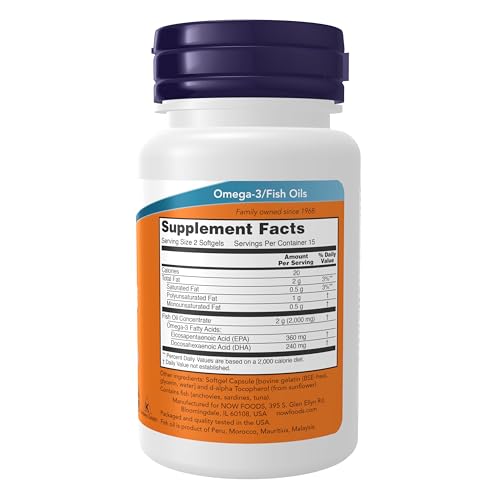 NOW Foods Supplements, Omega-3 180 EPA / 120 DHA, Molecularly Distilled, Cardiovascular Support*, 30 Softgels - Image 3