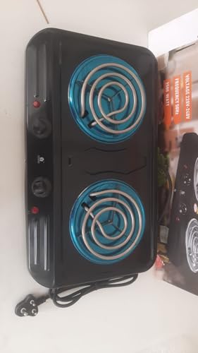 Image of Double burner Heavy Duty Powder Coated 2000 Watts Electric Coil Cooking Stove | Works With All Cookwares) Cooking Heater (2 Burner) Electric