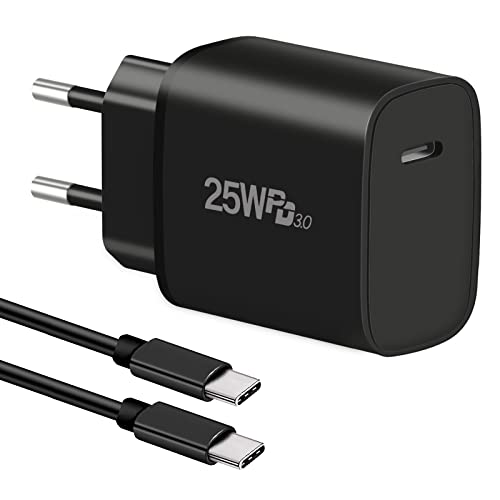 25W USB C Schnellladegerät für Samsung,Cshare PPS PD 3.0 S Ladegerät für Samsung Galaxy S22,S22+,S22 Ultra,S21,S21 Ultra,S20,A13,A53 5G,A52s,S9,S8,Note 20,iPhone 14 13 Pro Max mit 2m Type C Kabel Cover