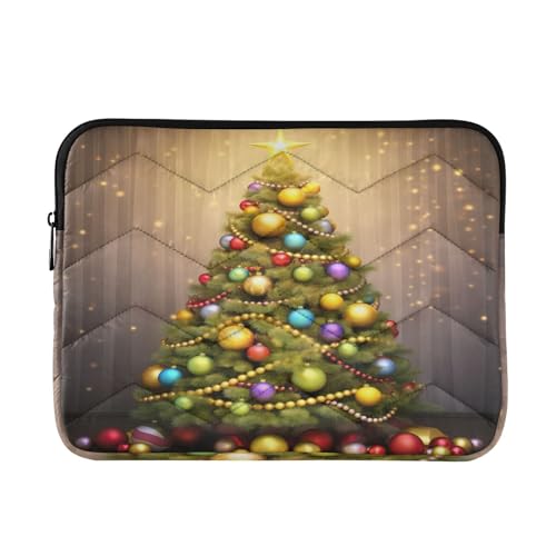 Funda para portátil 13-14 pulgadas con diseño colorido de árbol de Navidad