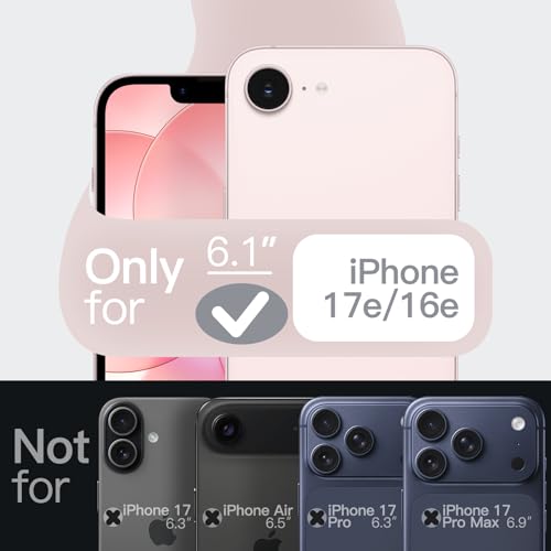 Image of JETech Liquid Silicone Cover Case for iPhone 17e (2026) / iPhone 16e, Silky Soft Touch Full-Body Protective Phone Case, Anti-Scratch Shockproof Cover with Microfiber Lining (Soft Pink)
