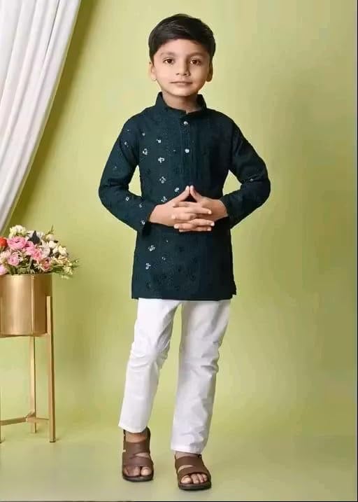 Image of Baby Boys Cotton blend dress for summer season and all seasons ||Tikki punjabi,c