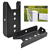 LukLoy 50 Pack 2x4 Brackets for Wood Rail, Black Deck...