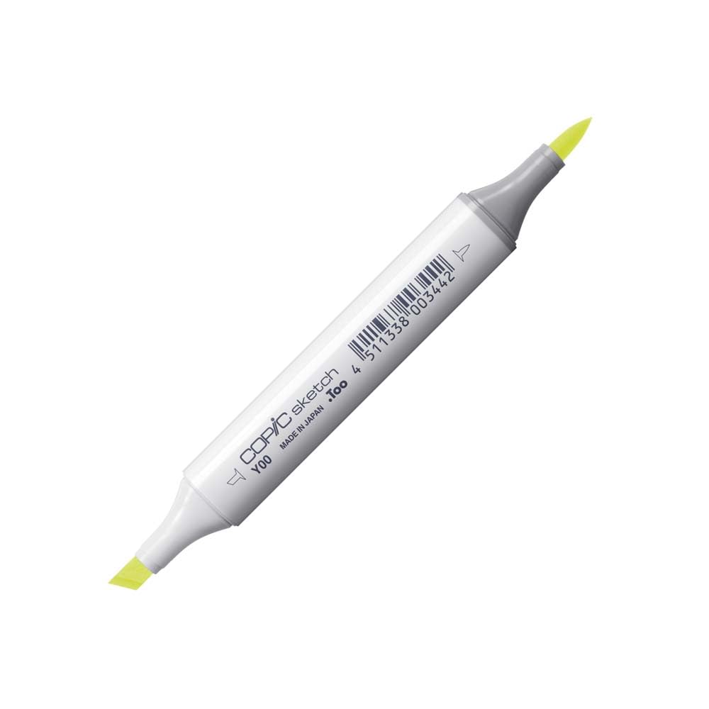 Copic Sketch Coloured Marker Pen - (Y-00) Barium Yellow, For Art & Crafts, Colouring, Graphics, Highlighter, Design, Anime, Professional & Beginners, Art Supplies & Colouring Books