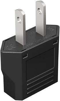 (Black-2pcs) American Standard Plug to 2 Hole sockets Travel Conversion Plugs,EU Socket to US Plug,Adapter Europe to USA, Europe to America Travel Socket Plug Adapter,US Plug Converter