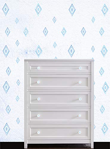 Vinilo Decorativo Copos de Nieve Azules en Forma Diamante