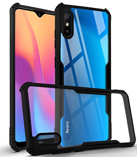 Image of Jkobi Hard PC Crystal Bumper Shockproof Back Cover Case for Xiaomi Mi Redmi 9A with Camera Protection (Matte Black)