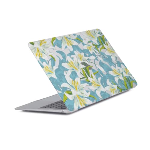 Case MacBook Air 11 Pouces Idéal pour le Bureau Motif Fleuri Lys Blanc
