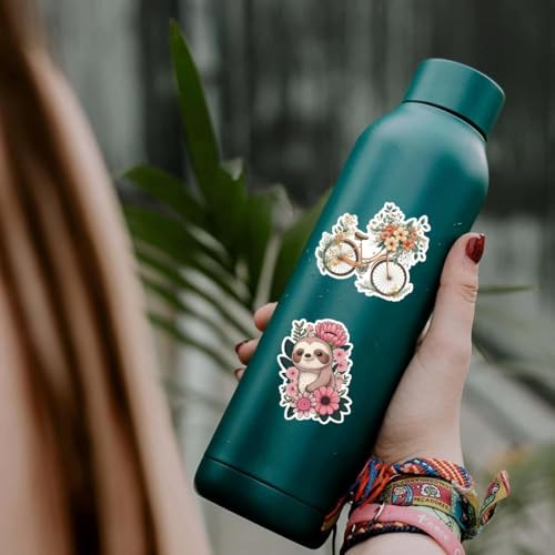 Image of Zesta Aesthetic Stickers for Laptop /Waterproof Anime Decal for Books /Vinyl Sticker for Fridge /Easy to Use Korean Car Sticker Kawaii Cute Stickers (Floral)