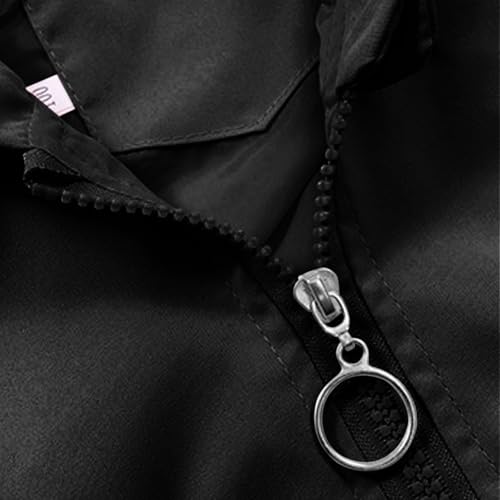 Kids Girls Waterproof Lightweight Jacket Long Sleeve Full Zip Up Hoodie Boys Cute Print Coat Hooded Outwear Jackets4