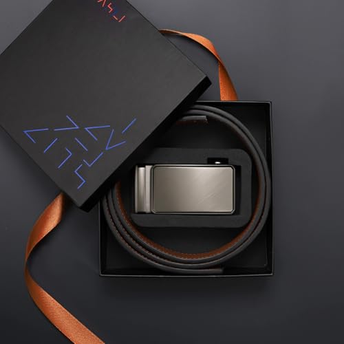 Image of Zitahli Belt Men,Leather Ratchet Belt for Men Dress Casual Every Day with Adjustable Buckle,Trim to Fit For Gift