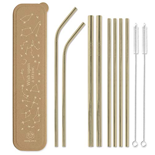 Juego de pitillos reutilizables de acero inoxidable con estuche miniatura 1