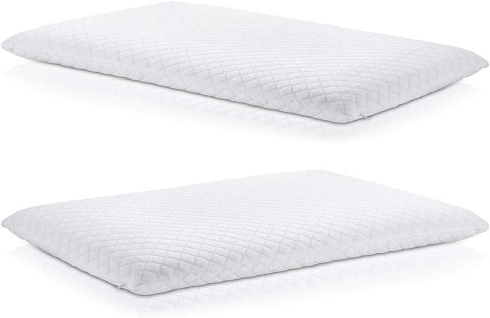 Memory Foam Slim Pillow for Sleeping-Cervical Pillow for Neck Pain,Shoulder & Back Pain Relief-Orthopedic Pillow for Neck Support-Ortho Pillow Thin (Pack of 2)